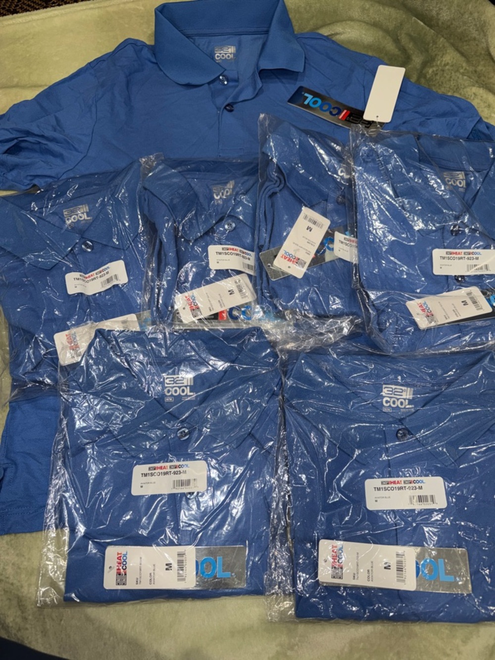 32 Degrees Men's Performance Polo - Aviator Blue 7 TOTAL 👕